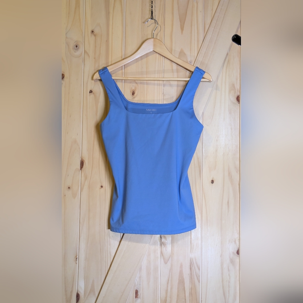Nine West Fitted Blue Tank Top